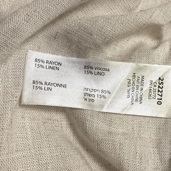 Dex Linen Blend Wide Leg Pants Natural Beige Size XL - Picture 6 of 6